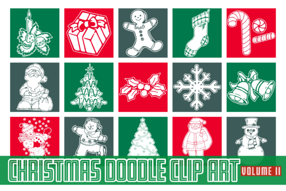 A Christmas Doodle Clip Art Bundle for Selling Digital Graphics