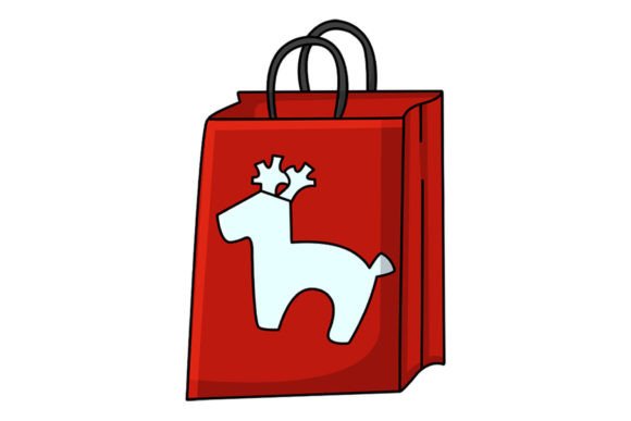 A Christmas Shopping Bag Icon for Real Embroidery Projects