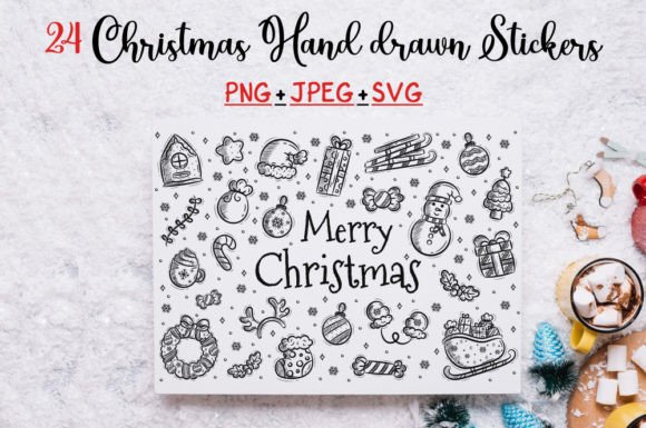 A Designer's Take on Christmas Hand Drawn Doodle Stickers