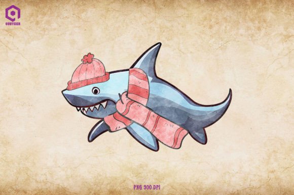 A Shark Christmas Graphic for Cozy Seasonal Illustrations