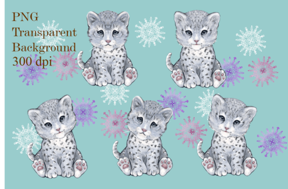 A Snow Leopard's Whimsical Charm for Holiday Embroidery