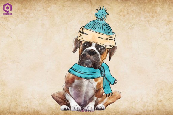 Boxer Cozy Christmas: A Graphic for Editorial Holiday Warmth