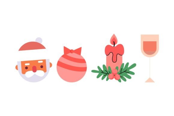Christmas Santa Art Graphics for Editorial Illustrations