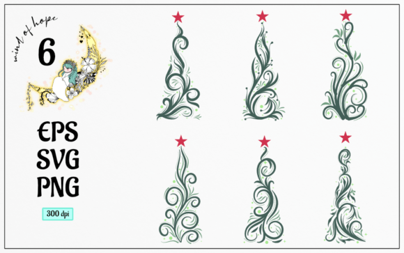Christmas Tree Swirl Line Vector: A Graphics Asset for Crafters