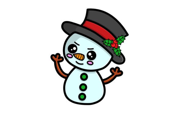 Cute Snowman Vector Graphics for Festive Editorial Illustrations