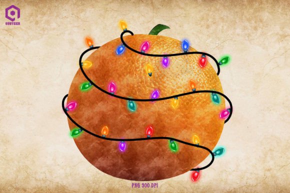 Orange Christmas Lights Graphics for Festive Branding