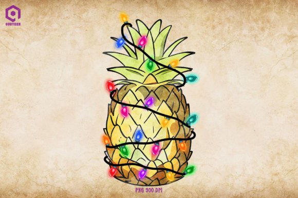Pineapple Christmas Tree Lights: A Vibrant Graphics Asset