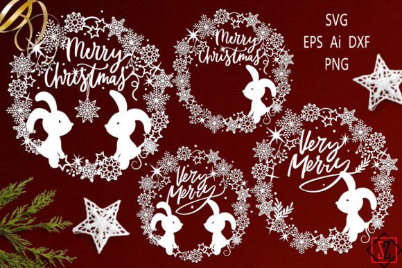Reviewing Christmas Wreaths with Bunnies SVG for Client Work