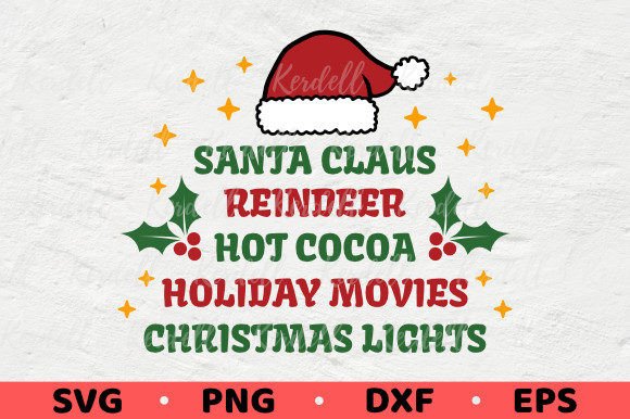 Santa Claus Reindeer Cocoa Graphics for Holiday Illustrations